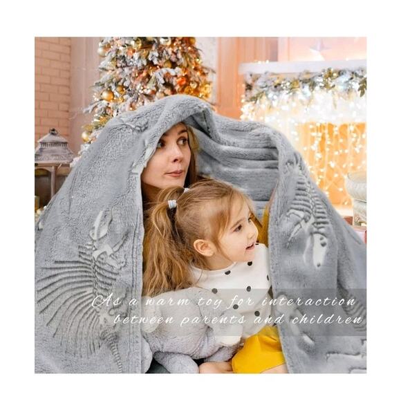 Glow in The Dark Blanket Dinosaur Throw Blanket for Boys Kids Soft Warm 60x80 - Picture 6 of 8